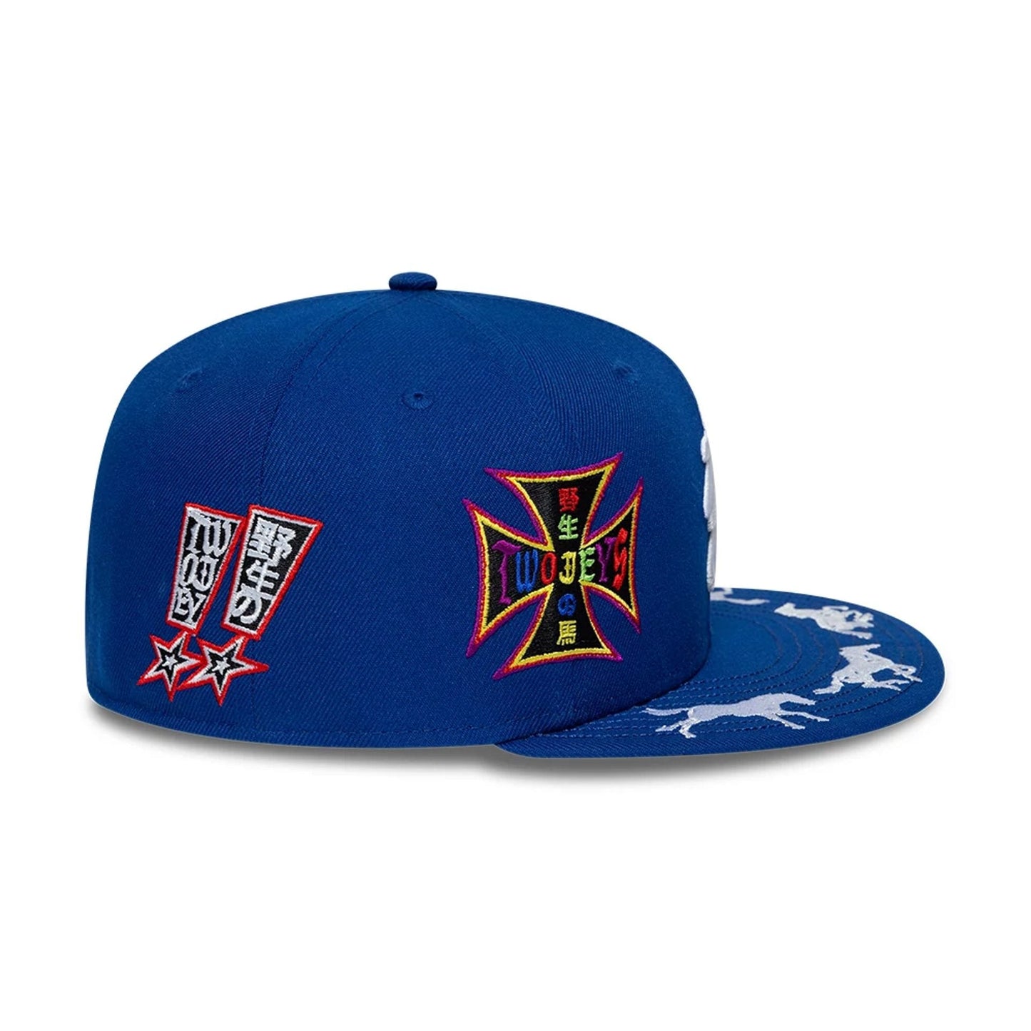 Pictured is this Twojeys X New Era 59FIFTY Fitted cap in blue. 5