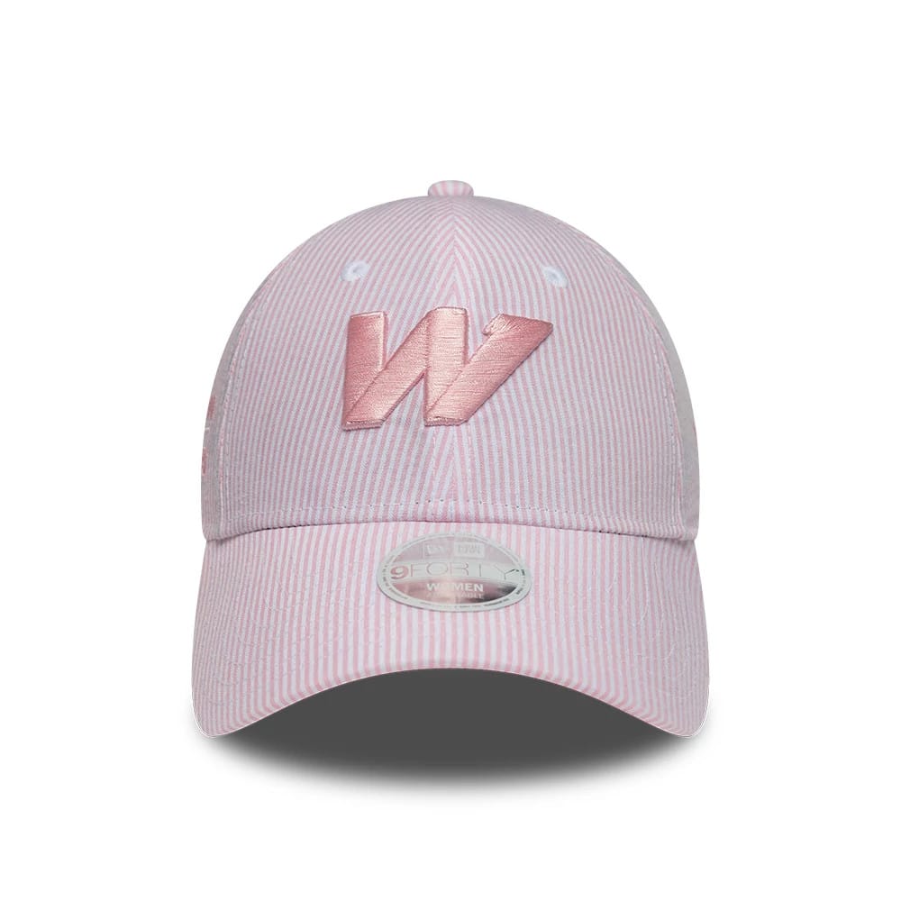 Pictured is this Womens Seersucker Atlassian Williams F1 Team 9FORTY cap in pastel pink. 2