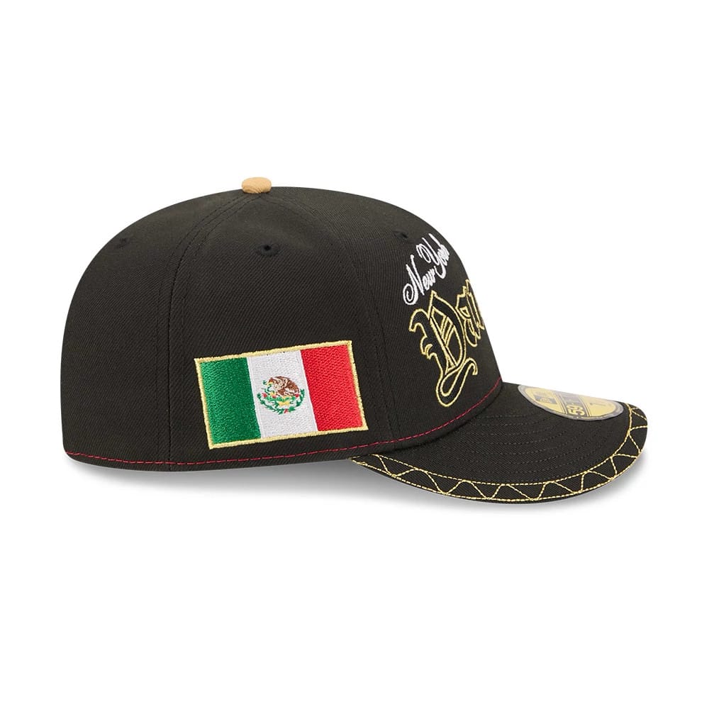 Pictured is this MLB Cinco De Mayo New York Yankees 59FIFTY Fitted cap in black. 5
