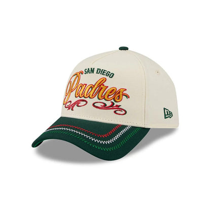 Pictured is this MLB Cinco De Mayo San Diego Padres 9FORTY A-Frame Adjustable cap in cream. 1