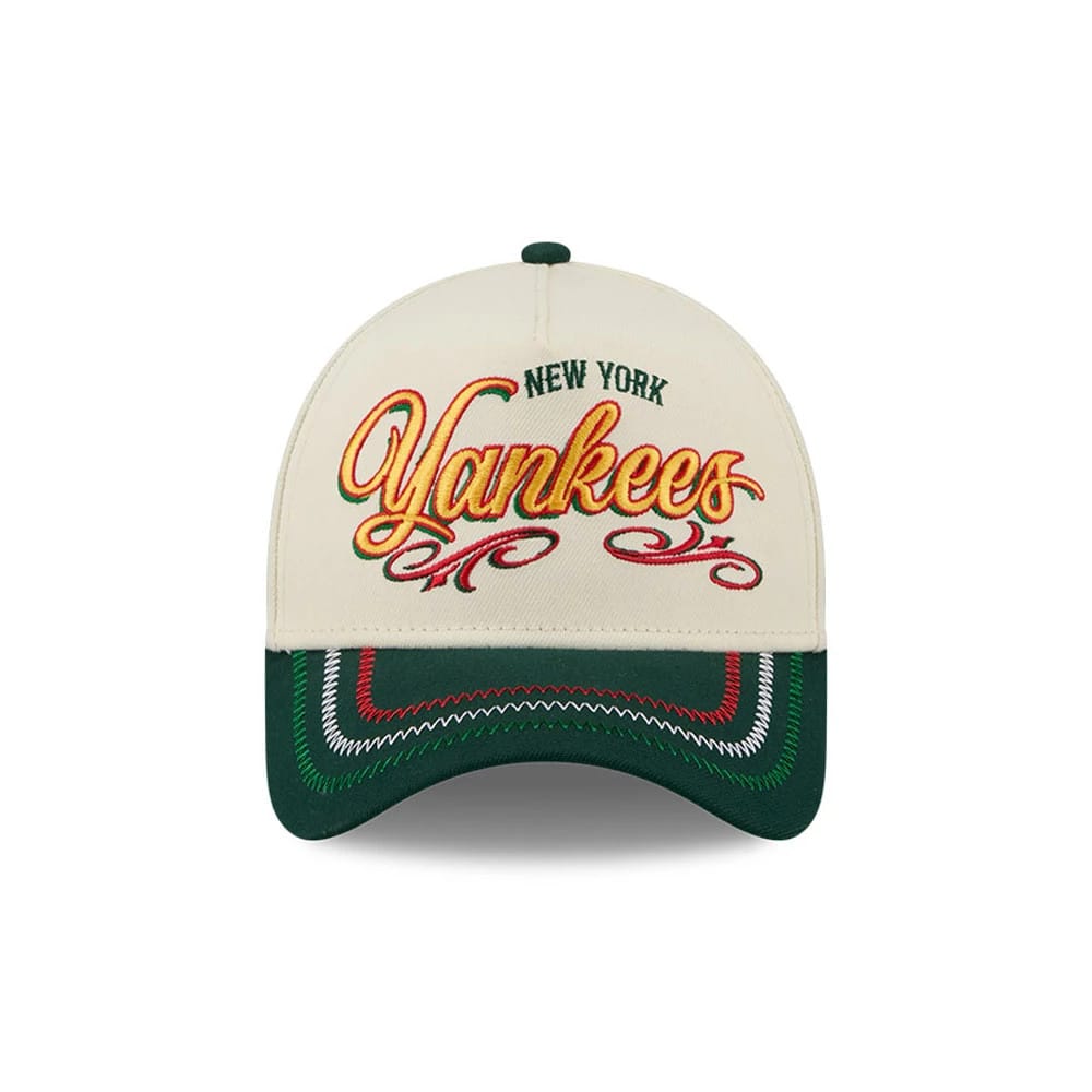 Pictured is this MLB Cinco De Mayo New York Yankees 9FORTY A-Frame Adjustable cap in cream. 2