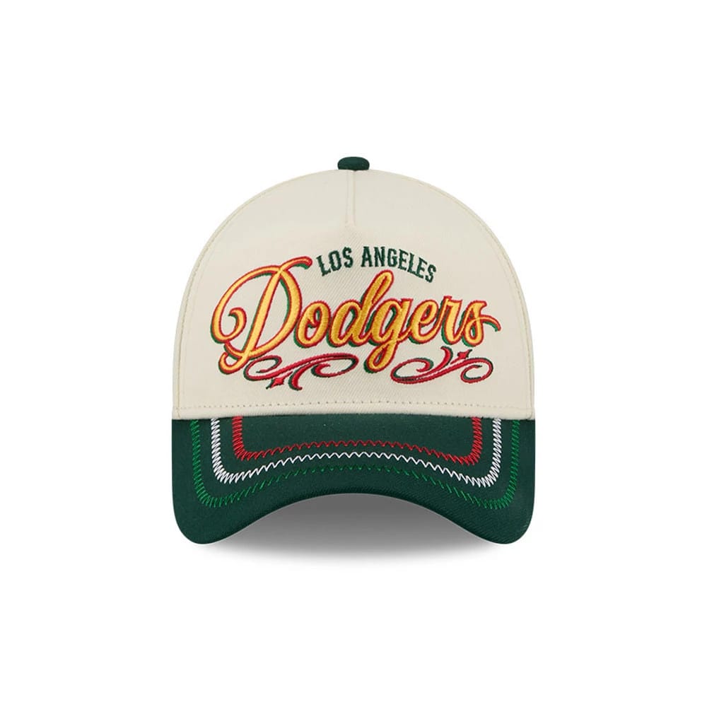 Pictured is this MLB Cinco De Mayo LA Dodgers 9FORTY A-Frame Adjustable cap in cream. 2
