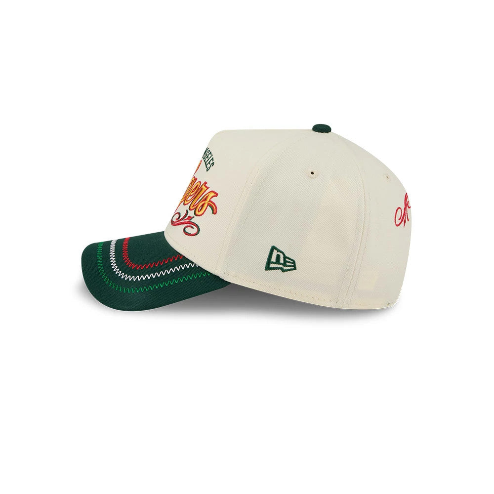 Pictured is this MLB Cinco De Mayo LA Dodgers 9FORTY A-Frame Adjustable cap in cream & green. 4