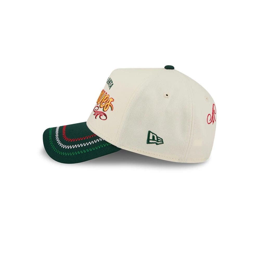 Pictured is this MLB Cinco De Mayo Atlanta Braves 9FORTY A-Frame Adjustable cap in cream & green. 5
