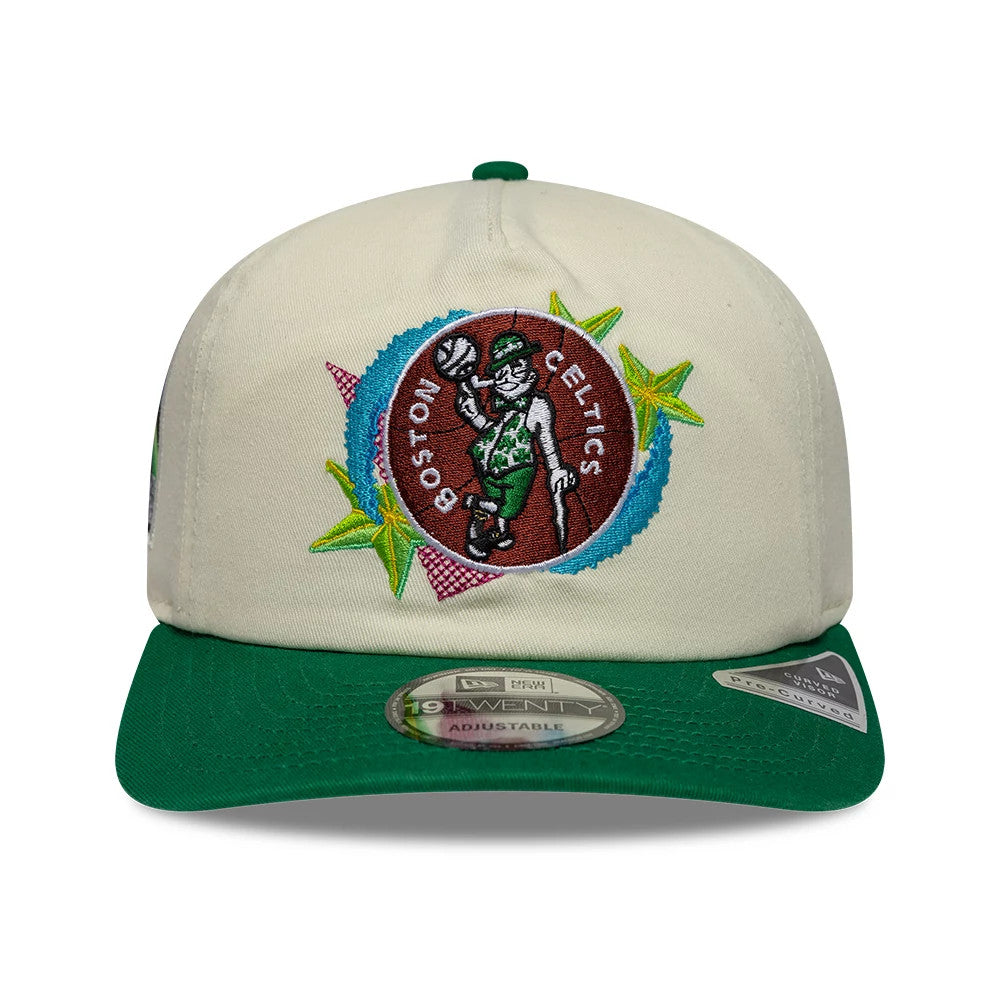 Pictured is this NBA Hardwood Classic Boston Celtics 19TWENTY Adjustable cap in cream. 3