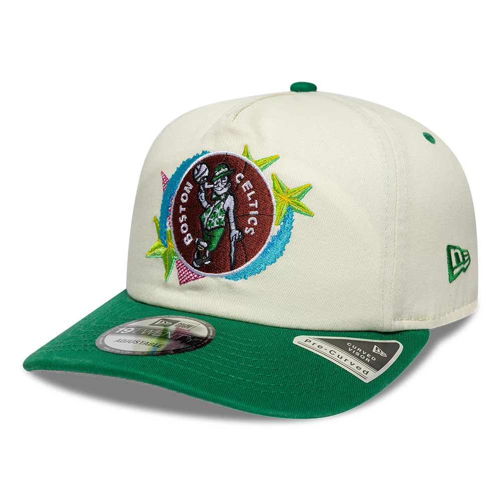 Pictured is this NBA Hardwood Classic Boston Celtics 19TWENTY Adjustable cap in cream. 4