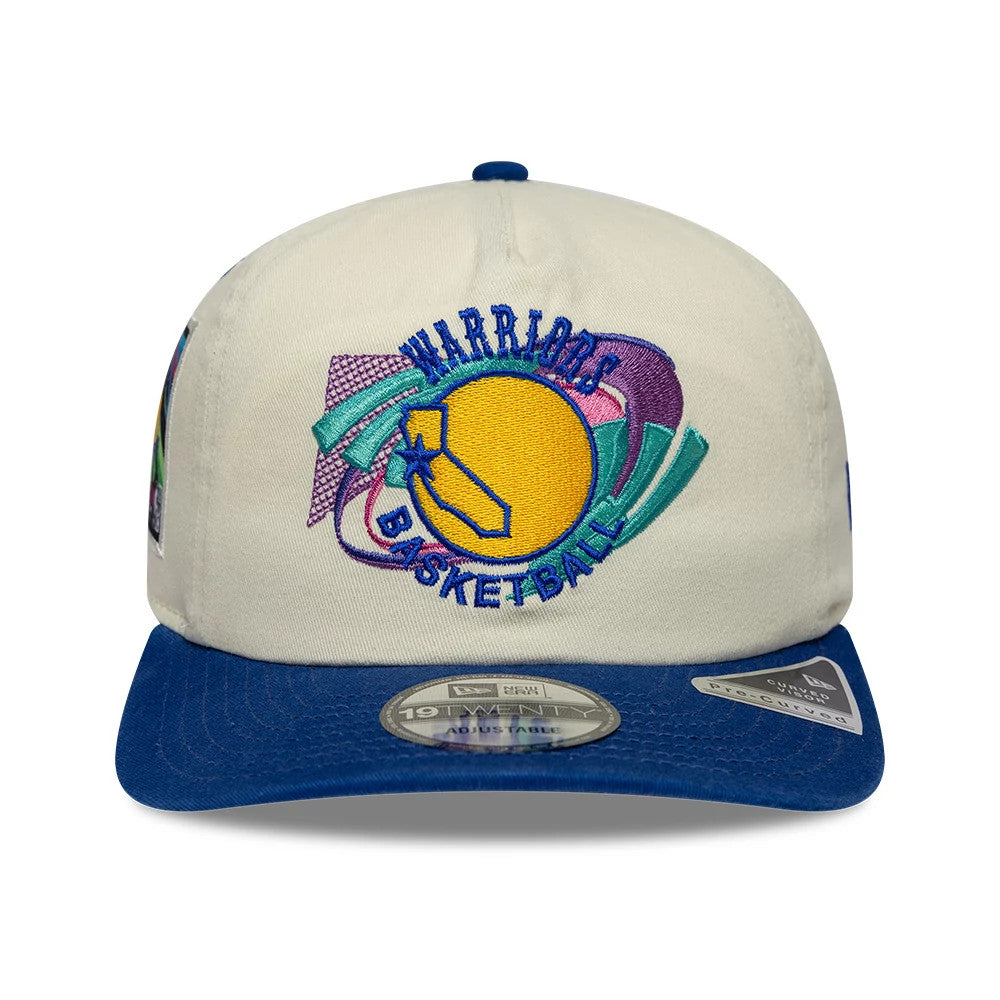 Pictured is this NBA Hardwood Classic Golden State Warriors 19TWENTY Adjustable cap in Cream. 3