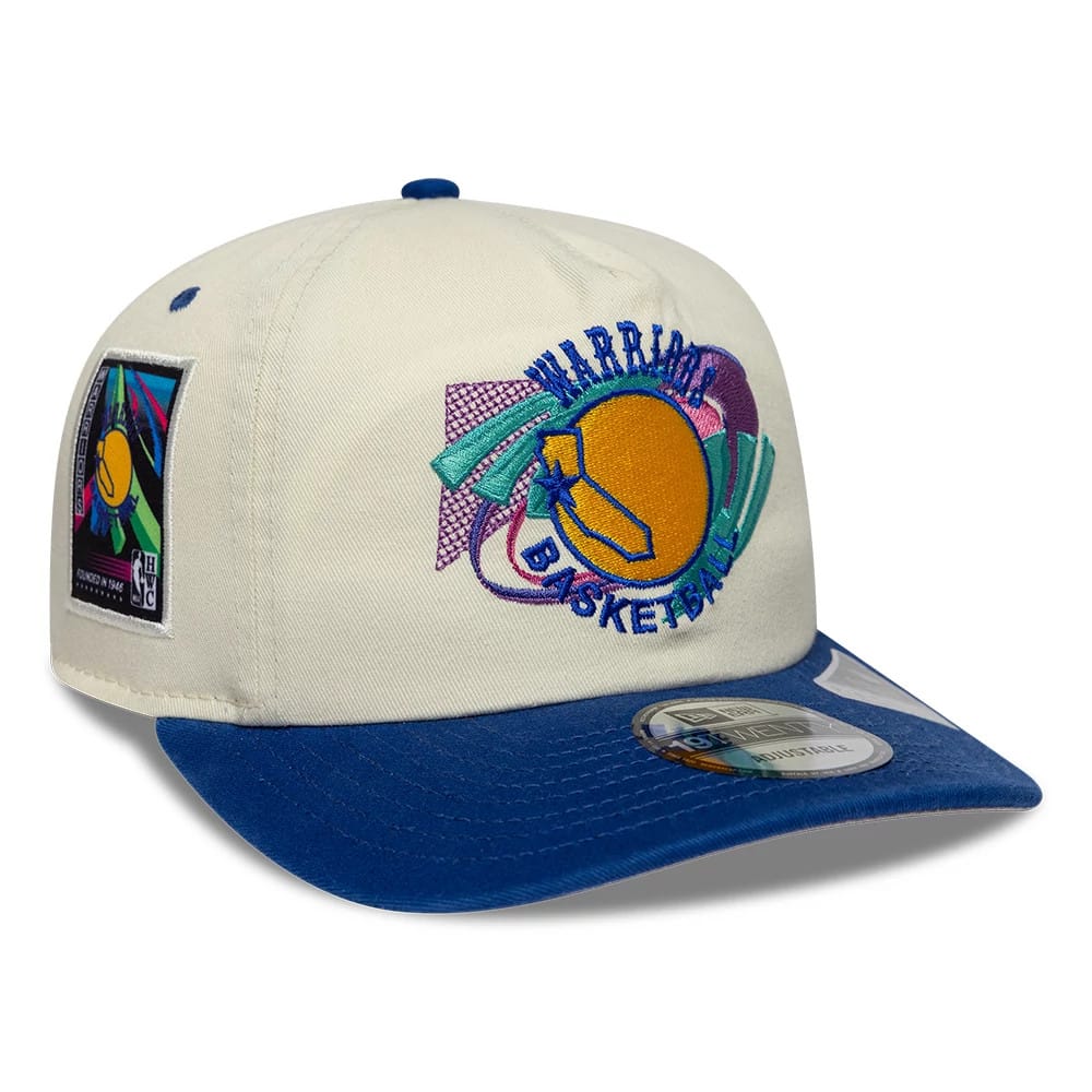Pictured is this NBA Hardwood Classic Golden State Warriors 19TWENTY Adjustable cap in Cream. 1