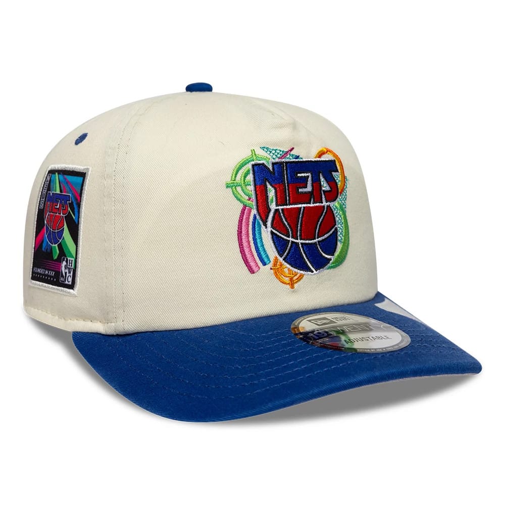 Pictured is this NBA Hardwood Classic New Jersey Nets 19TWENTY Adjustable cap in Cream. 1