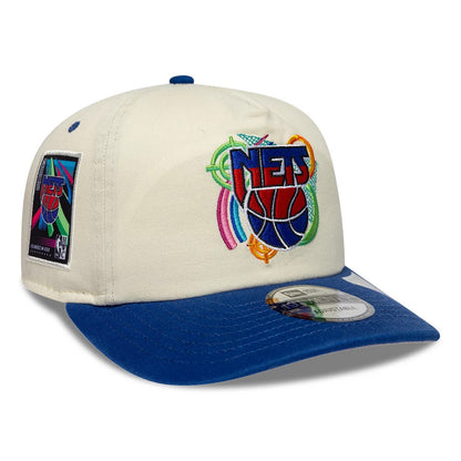 Pictured is this NBA Hardwood Classic New Jersey Nets 19TWENTY Adjustable cap in Cream. 1