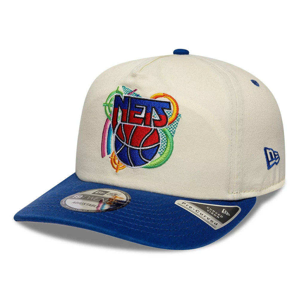 Pictured is this NBA Hardwood Classic New Jersey Nets 19TWENTY Adjustable cap in Cream. 4