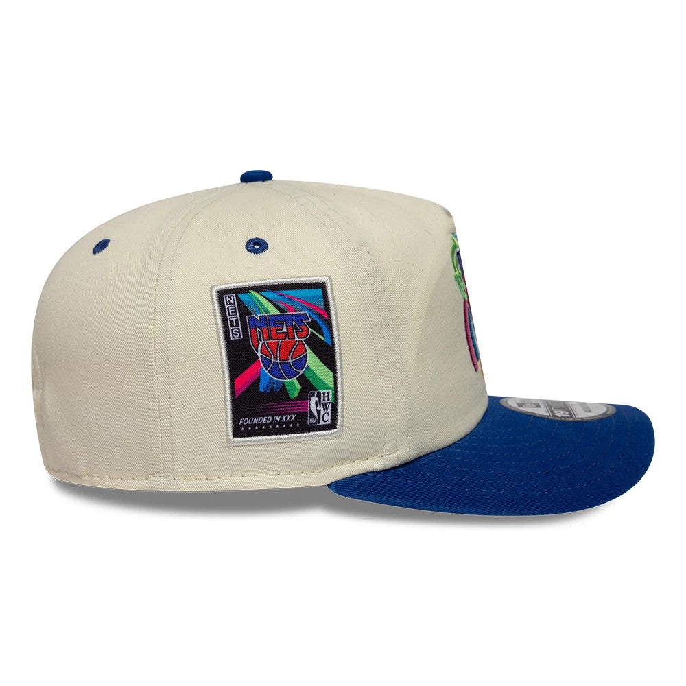 Pictured is this NBA Hardwood Classic New Jersey Nets 19TWENTY Adjustable cap in Cream. 5