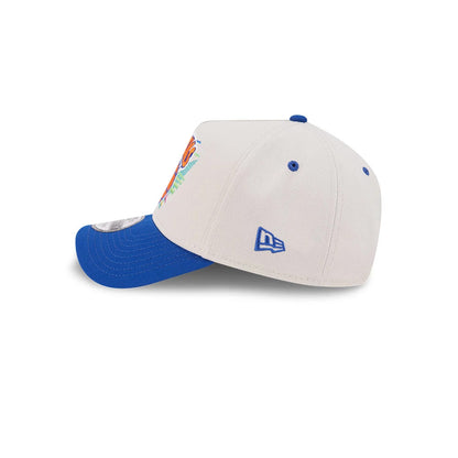 Pictured is this NBA Hardwood Classic New York Knicks 9FORTY A-Frame Adjustable cap in light beige. 6
