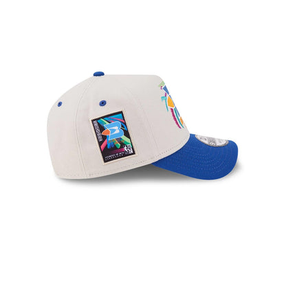 Pictured is this NBA Hardwood Classic Buffalo Braves 9FORTY A-Frame Adjustable cap in light beige. 5