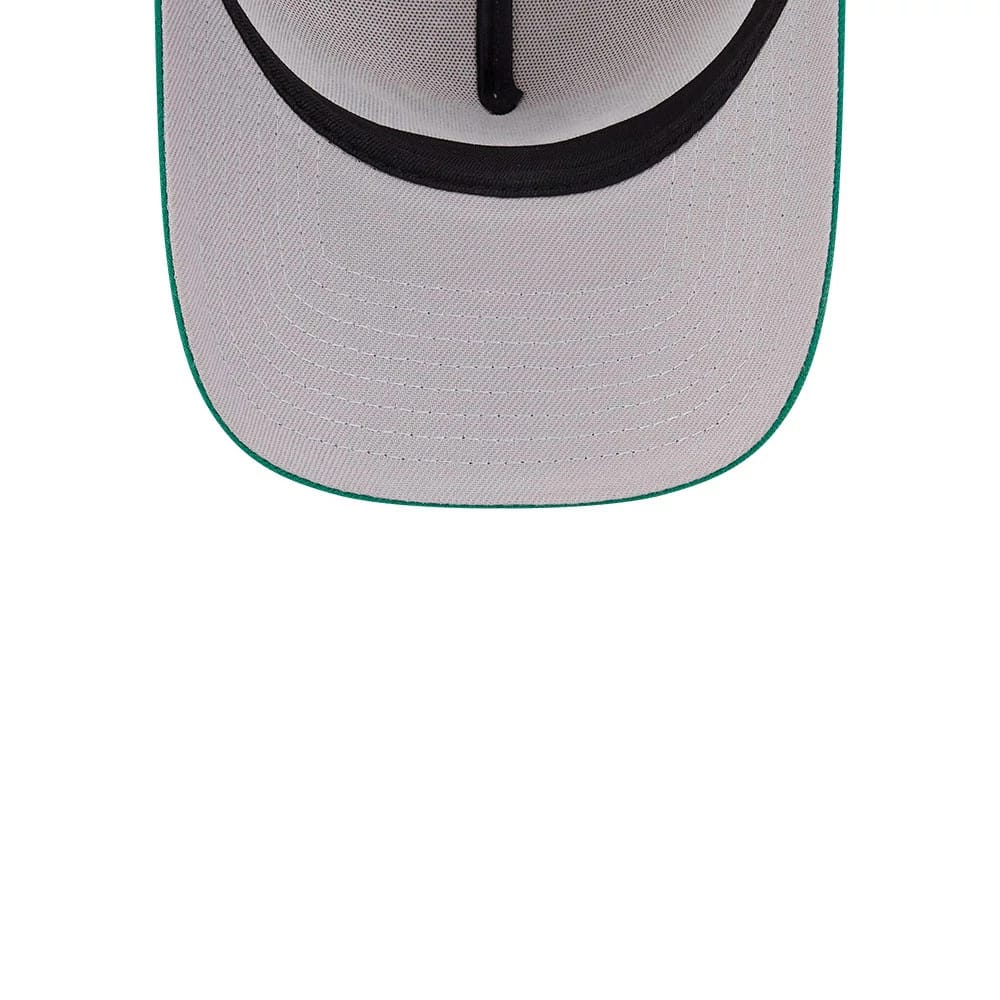 Pictured is this NBA Hardwood Classic Boston Celtics 9FORTY A-Frame Adjustable cap in light beige. 2