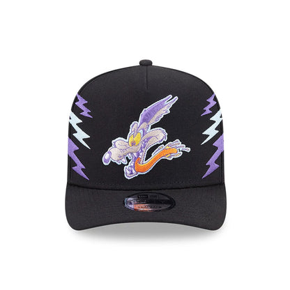 Pictured is this Looney Tunes Wile E Coyote 9FIFTY A-Frame Snapback Adjustable cap in black. 3
