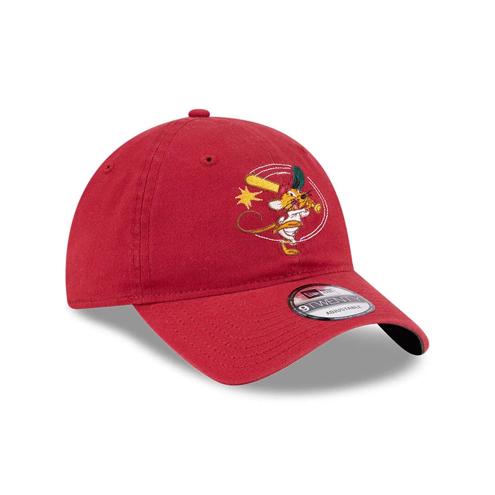 Pictured is this Looney Tunes Speedy Gonzales 9TWENTY Adjustable cap in dark red. 4