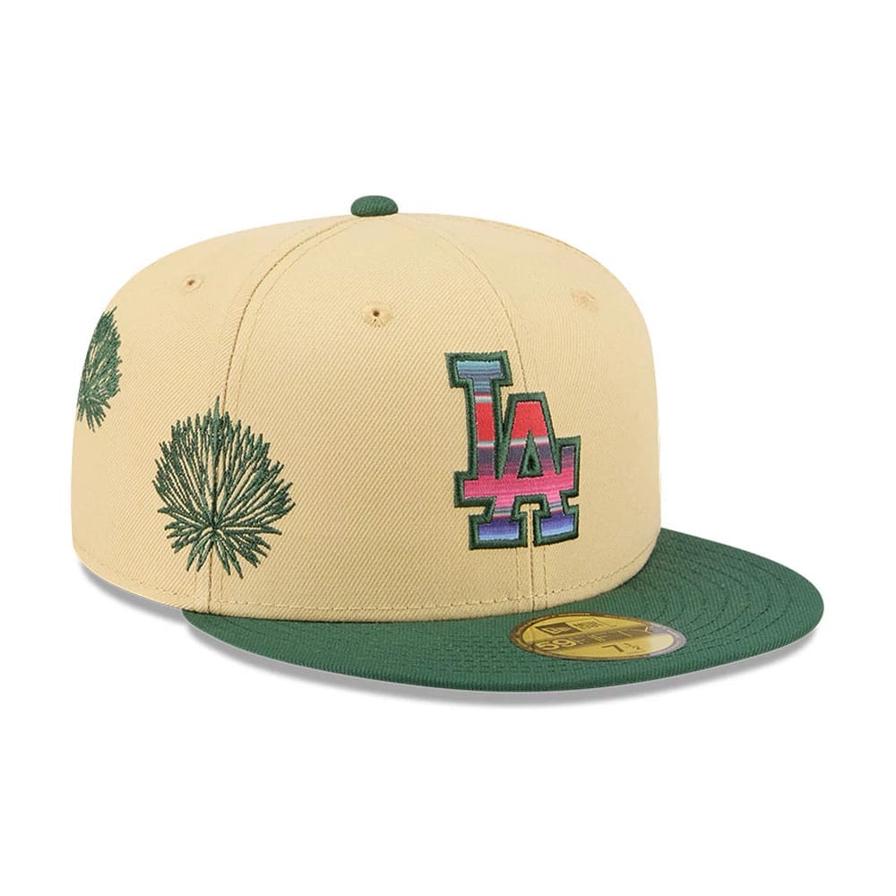 Pictured is this MLB Agave 2Tone LA Dodgers 59FIFTY Fitted cap in light beige & green. 4