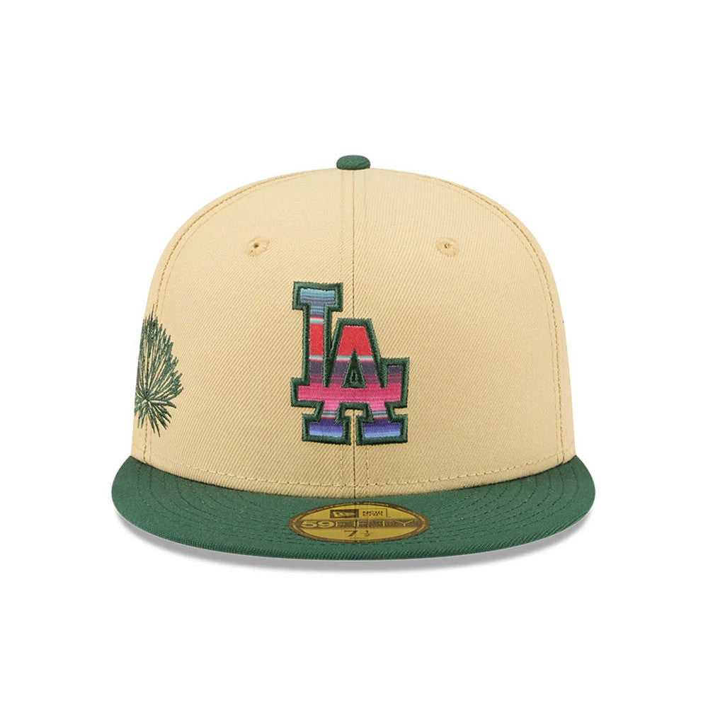Pictured is this MLB Agave 2Tone LA Dodgers 59FIFTY Fitted cap in light beige & green. 3