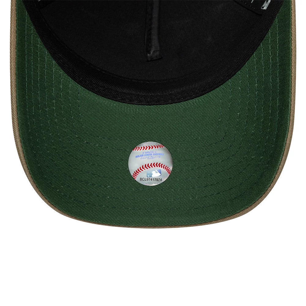 Pictured is this MLB Vibrant Festivities LA Dodgers 9FORTY A-Frame Adjustable cap in Beige. 2