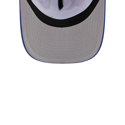 Pictured is this MLB X Coming To America New York Mets 9FIFTY A-Frame Snapback Adjustable cap in blue. 2