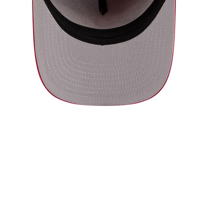 Pictured is this MLB X Ferris Bueller's Day Off Chicago Cubs 9FIFTY A-Frame Snapback Adjustable cap in red. 2