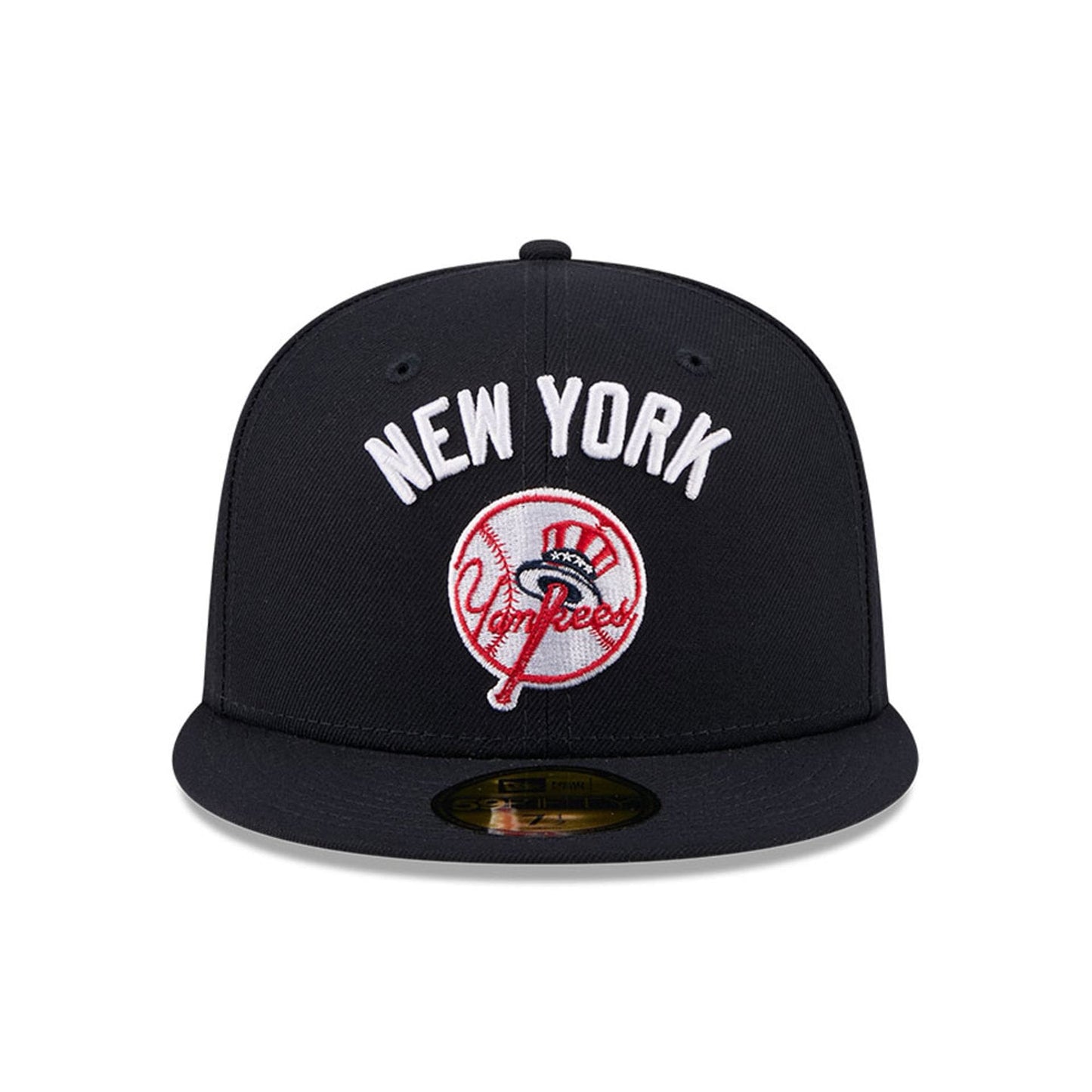 Pictured is this MLB X Seinfeld New York Yankees 59FIFTY Fitted cap in navy. 3