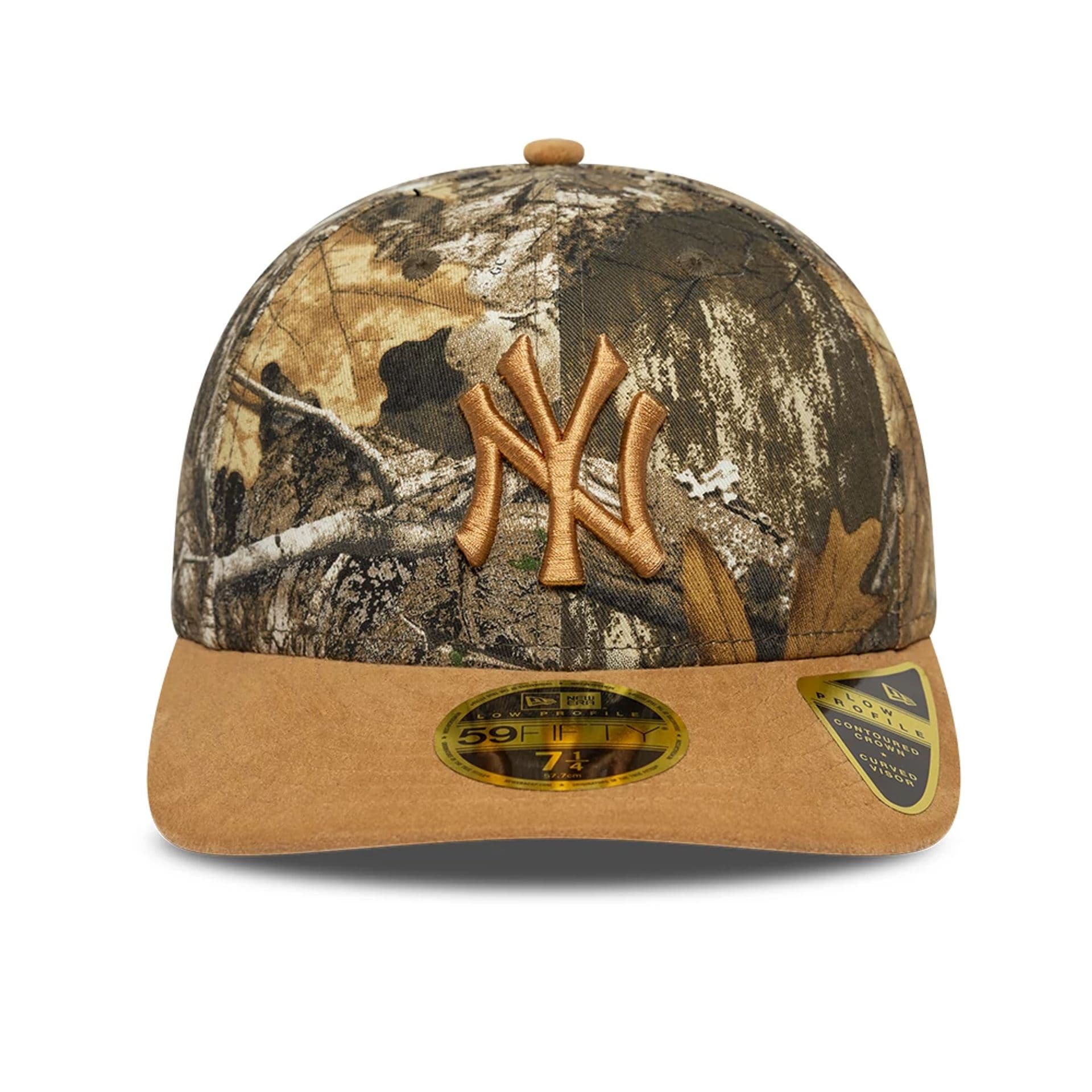 Pictured is this MLB Realtree New York Yankees Low Profile 59FIFTY Fitted cap in assorted print. 2