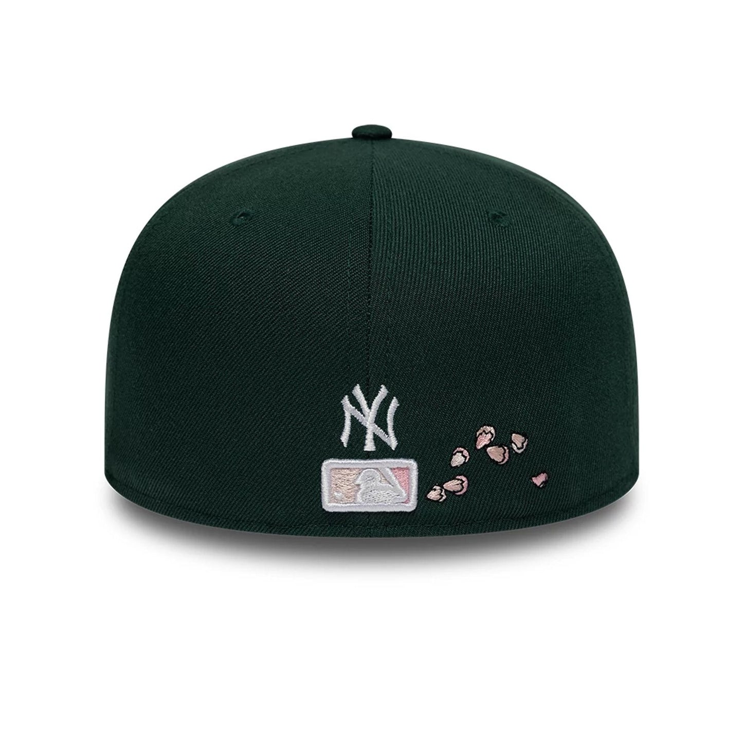 Pictured is this MLB Cherry Blossom New York Yankees 59FIFTY Fitted cap in dark green. 5