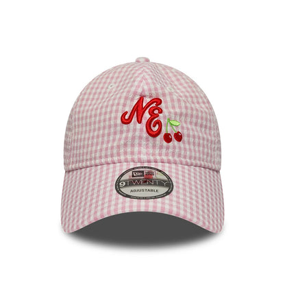 Pictured is this New Era Gingham Bowback 9TWENTY Adjustable cap in pastel pink. 3