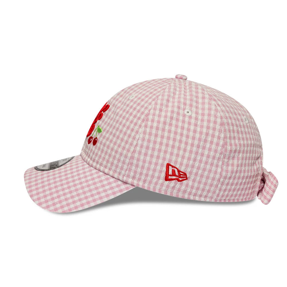 Pictured is this New Era Gingham Bowback 9TWENTY Adjustable cap in pastel pink. 5