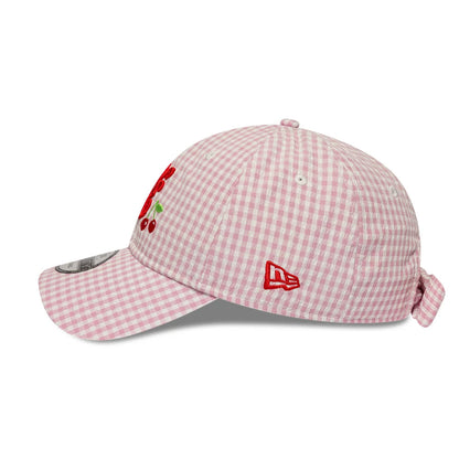Pictured is this New Era Gingham Bowback 9TWENTY Adjustable cap in pastel pink. 5