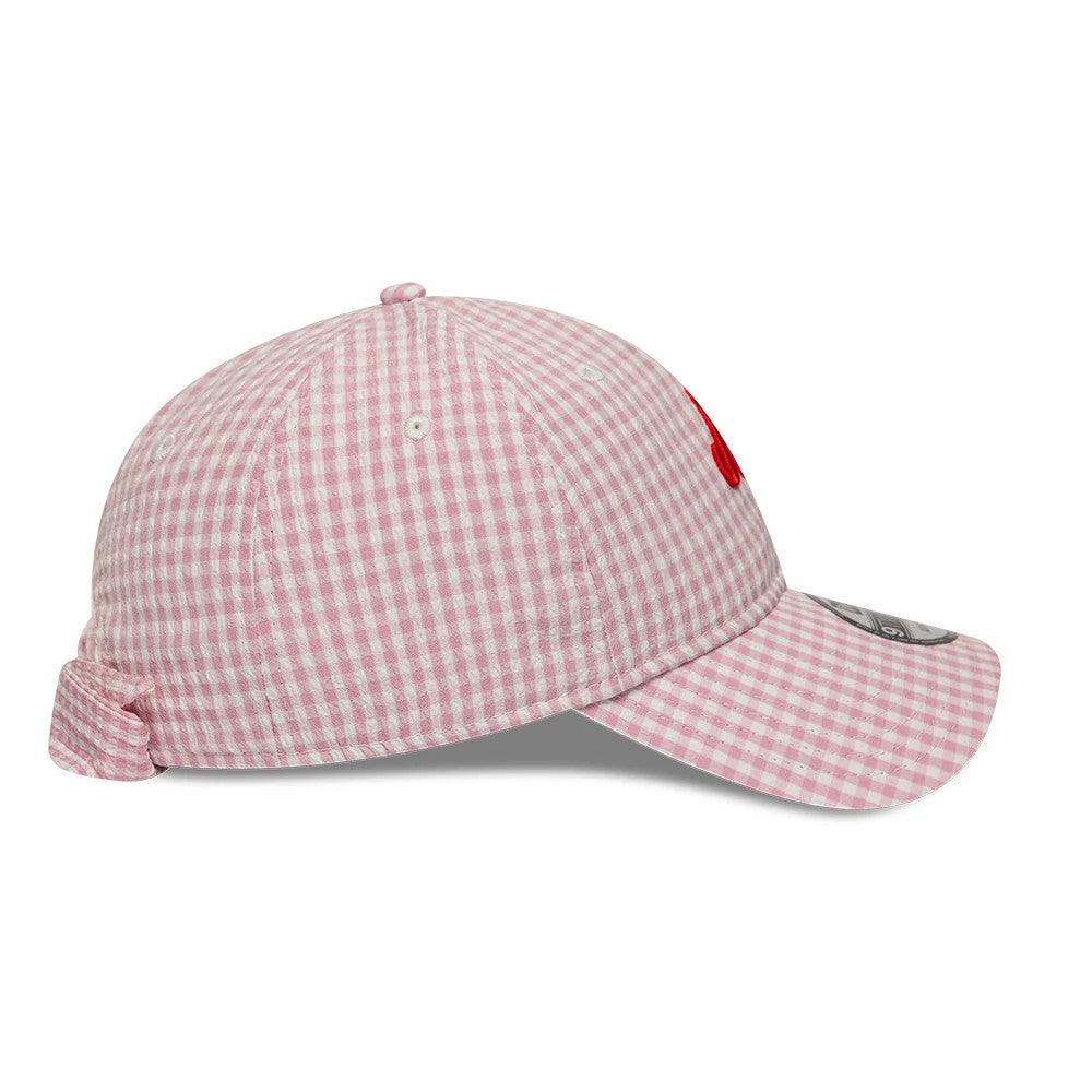 Pictured is this New Era Gingham Bowback 9TWENTY Adjustable cap in pastel pink. 6