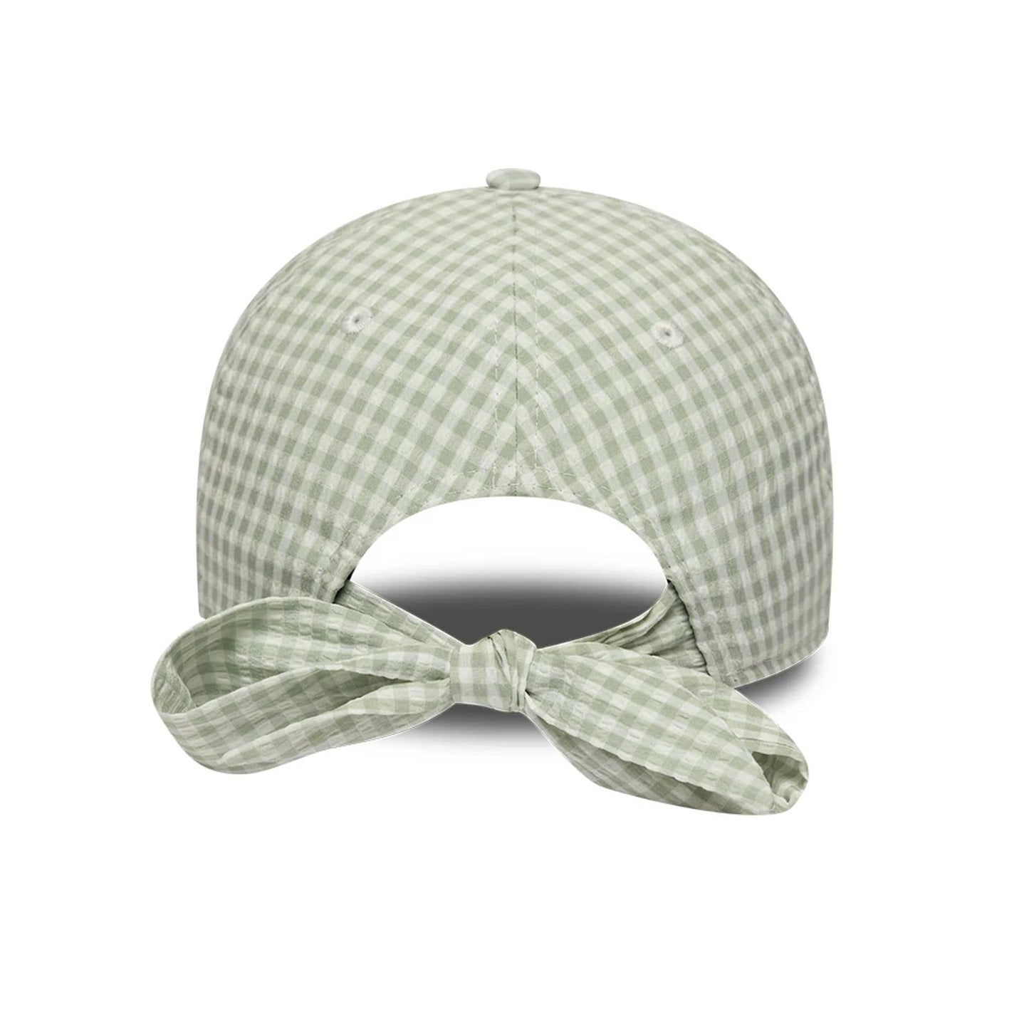 Pictured is this MLB Gingham Bowback Atlanta Braves 9TWENTY Adjustable cap in pastel green. 2