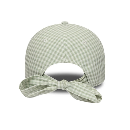Pictured is this MLB Gingham Bowback Atlanta Braves 9TWENTY Adjustable cap in pastel green. 2