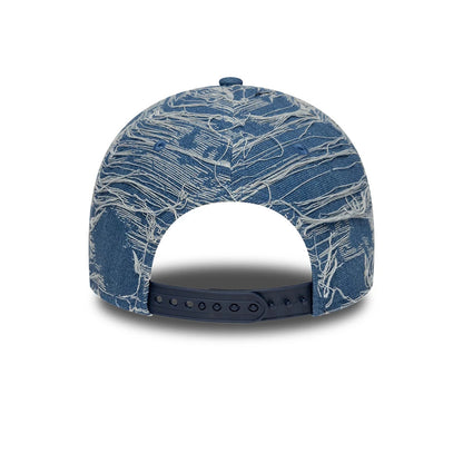 Pictured is this MLB Distressed Denim LA Dodgers 9FORTY E-Frame Adjustable cap in blue. 4