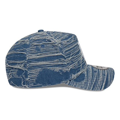 Pictured is this MLB Distressed Denim LA Dodgers 9FORTY E-Frame Adjustable cap in blue. 6