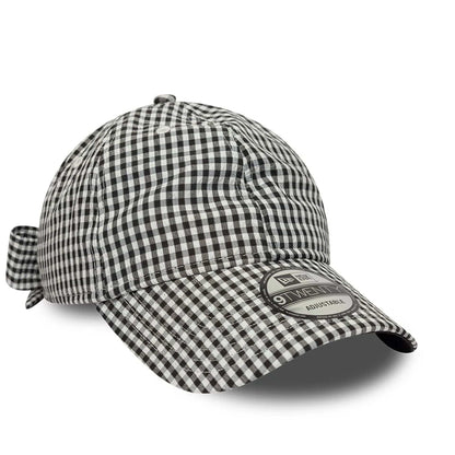 Pictured is this New Era Gingham Bowback 9TWENTY Adjustable cap in black. 4