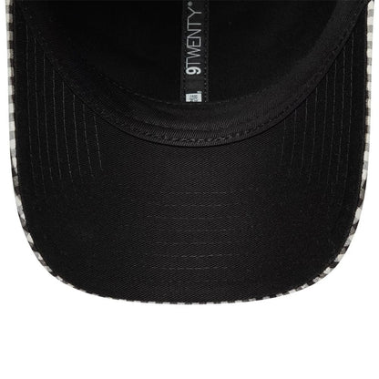 Pictured is this New Era Gingham Bowback 9TWENTY Adjustable cap in black. 7