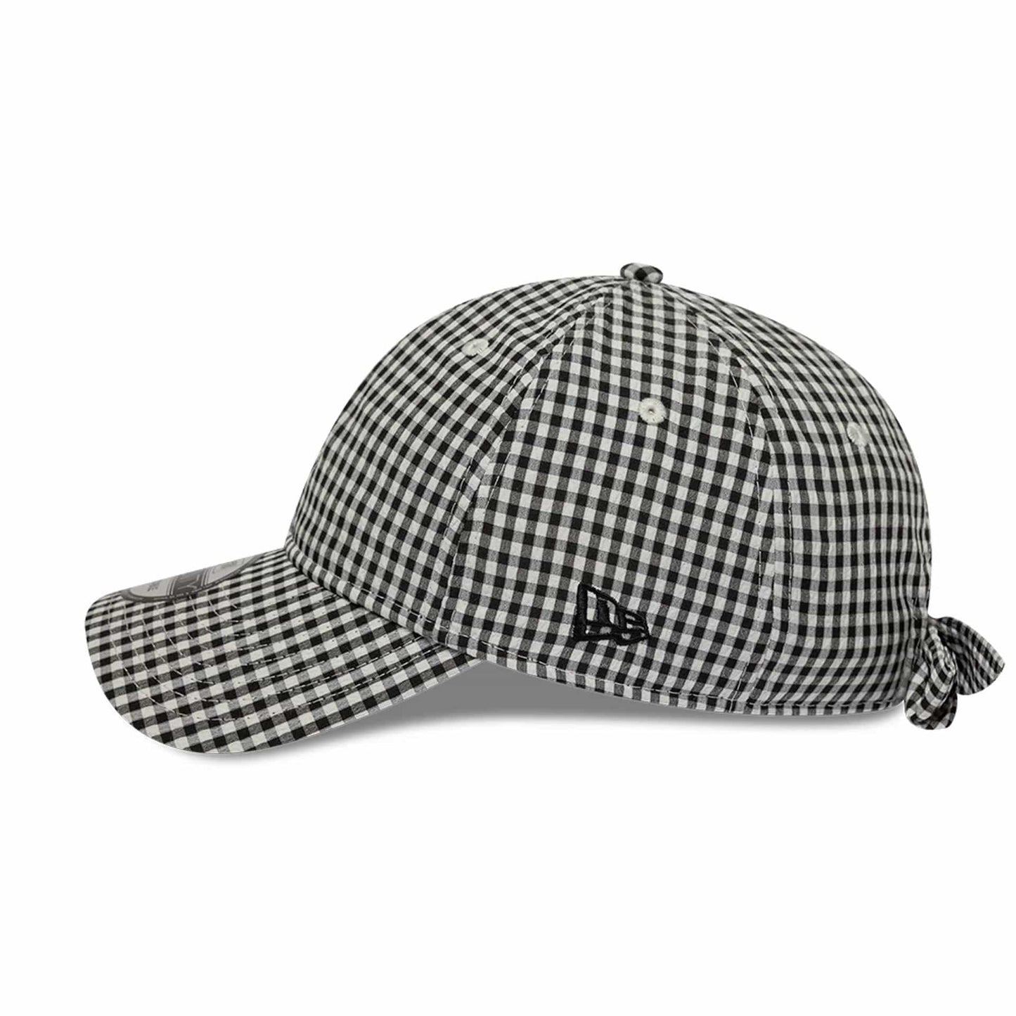 Pictured is this New Era Gingham Bowback 9TWENTY Adjustable cap in black. 5