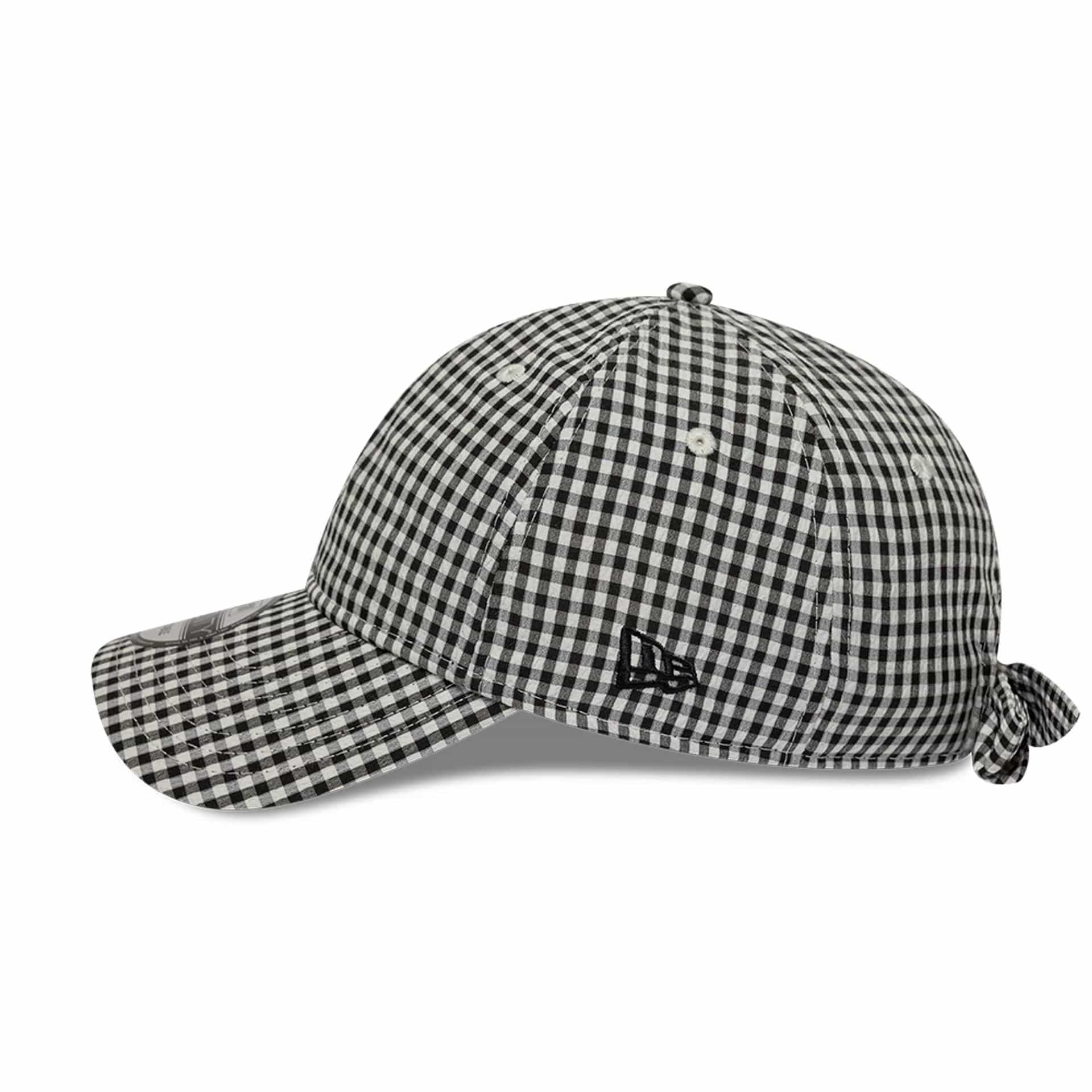 Pictured is this New Era Gingham Bowback 9TWENTY Adjustable cap in black. 5
