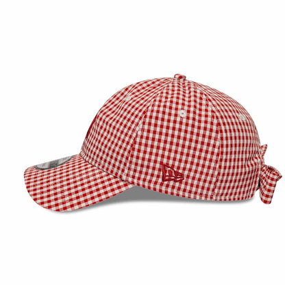 Pictured is this MLB Gingham Bowback New York Yankees 9TWENTY Adjustable cap in red. 5