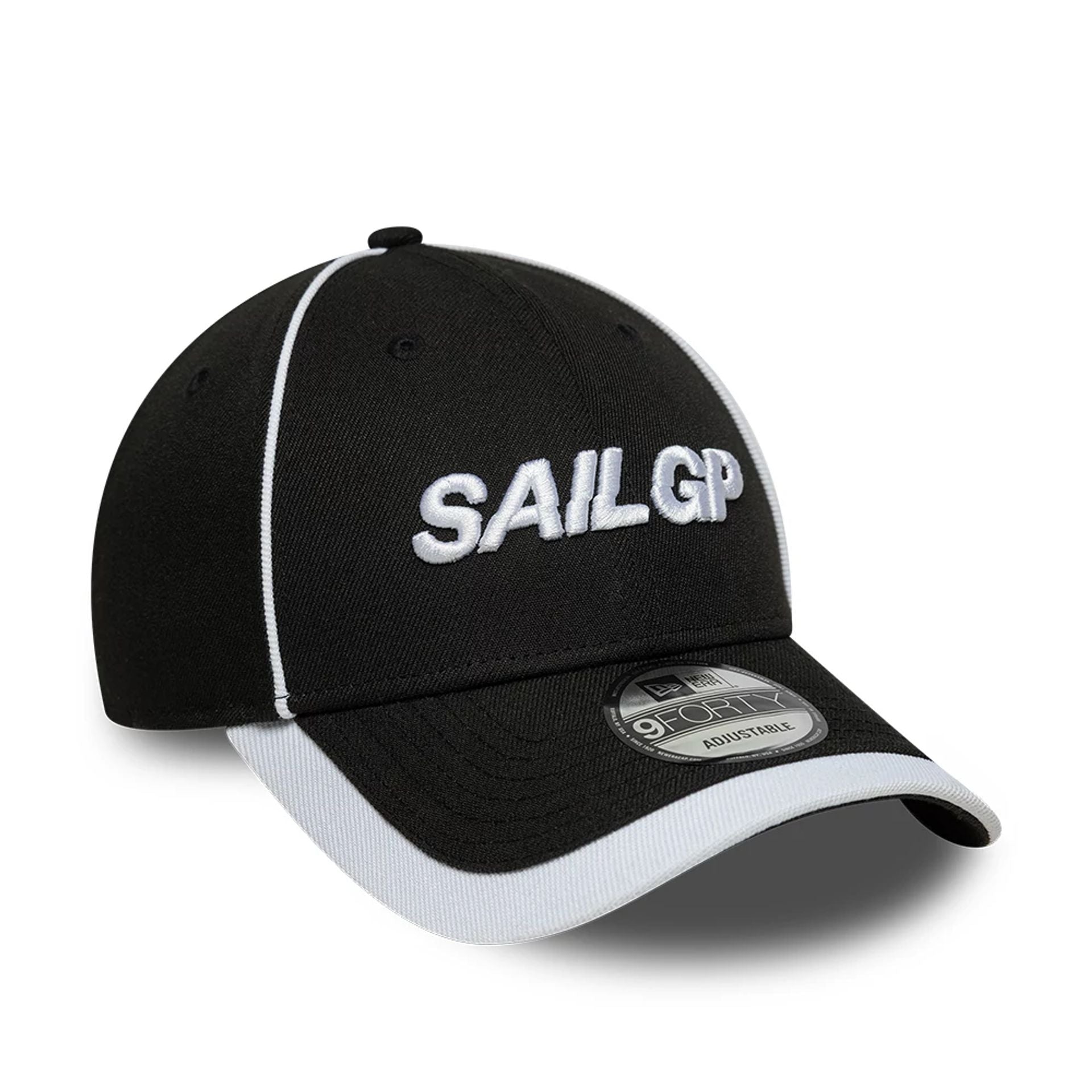 Pictured is this Repreve® Sail GP Piping 9FORTY cap in black. 3