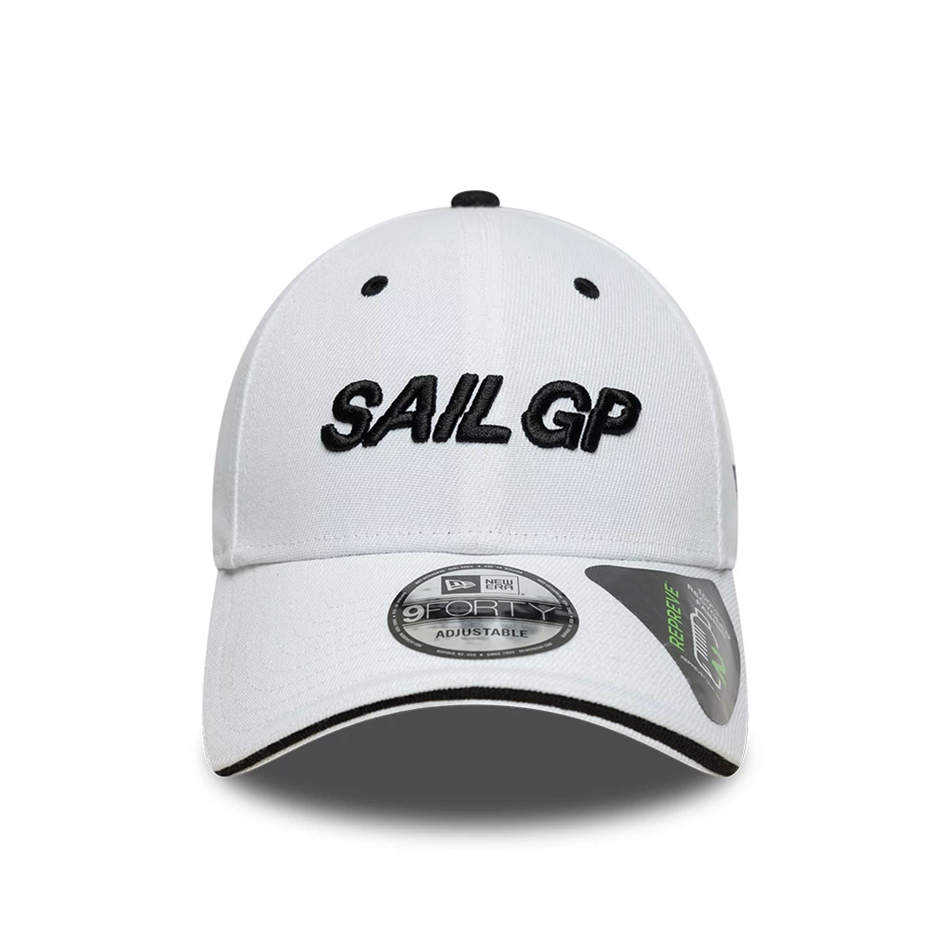 Pictured is this Repreve® Sail GP Sandwich Visor 9FORTY cap in white. 2