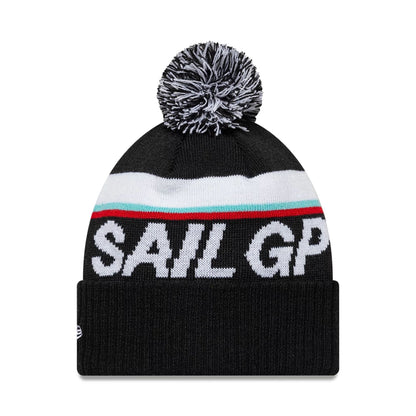 Pictured is this Sport Sail GP Cuff Knit Beanie cap in black. 2