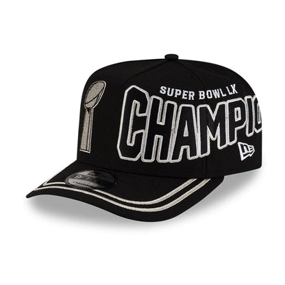 Pictured is this Seattle Seahawks NFL Super Bowl 2026 Parade 9FIFTY A-Frame Snapback cap in black. 4