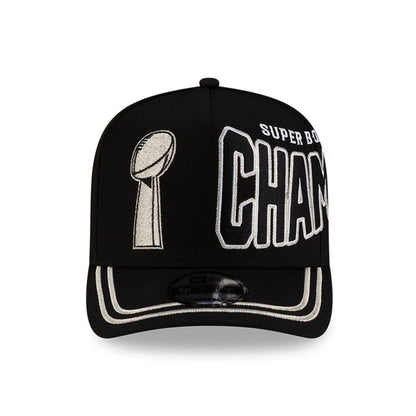 Pictured is this Seattle Seahawks NFL Super Bowl 2026 Parade 9FIFTY A-Frame Snapback cap in black. 3