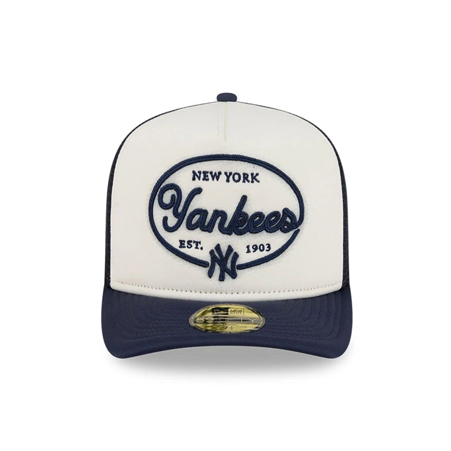 Pictured is this MLB 59FIFTY Day New York Yankees 59FIFTY A-Frame Fitted cap in navy. 3