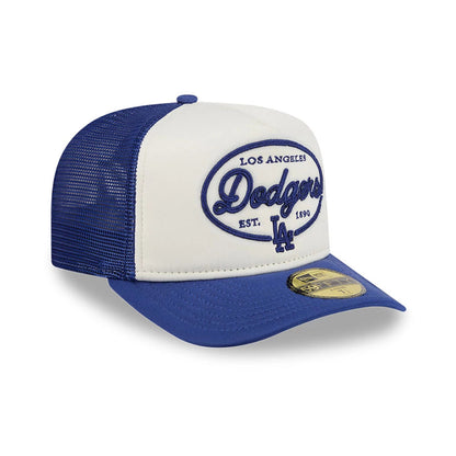 Pictured is this MLB 59FIFTY Day LA Dodgers 59FIFTY A-Frame Fitted cap in dark blue. 4