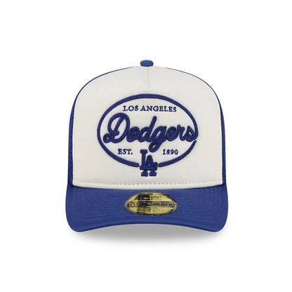 Pictured is this MLB 59FIFTY Day LA Dodgers 59FIFTY A-Frame Fitted cap in dark blue. 3